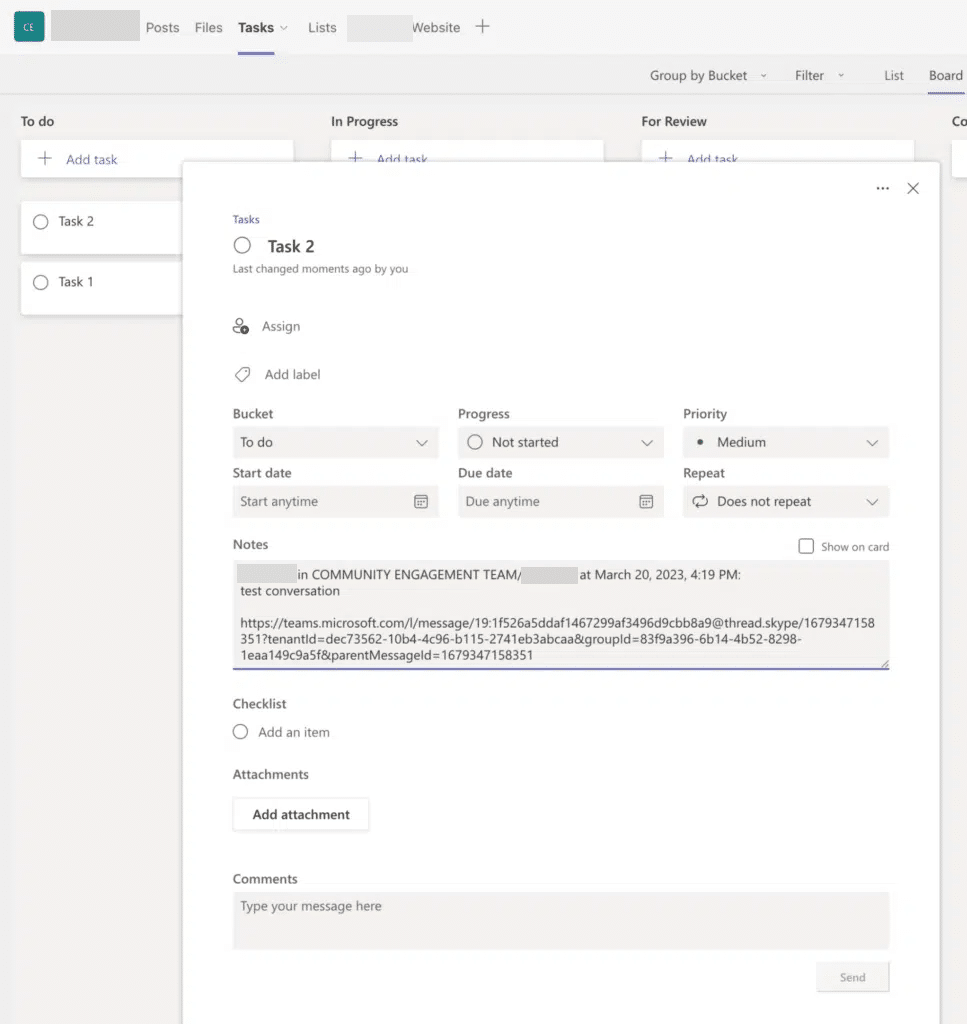 Microsoft Teams - Tasks Board - Kanban